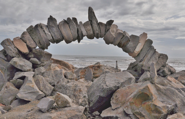 cairns on the beach